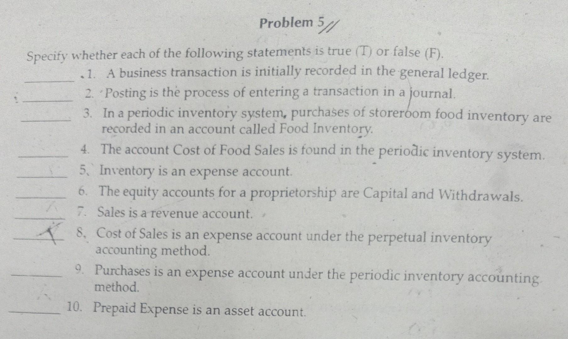 Solved Problem 5/1 Specify whether each of the following | Chegg.com