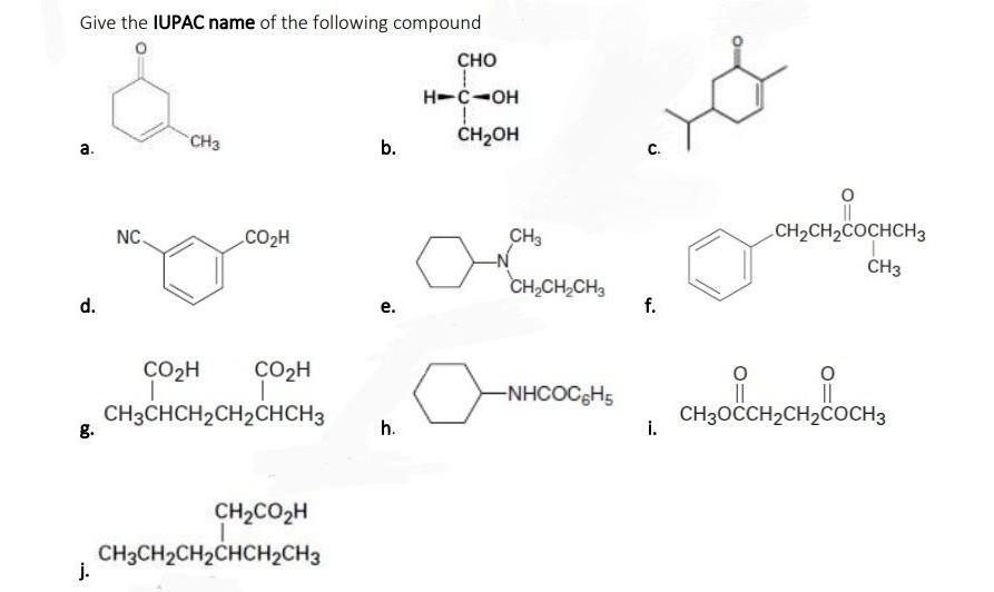 Solved Give the IUPAC name of the following compound o CHO 1 | Chegg.com