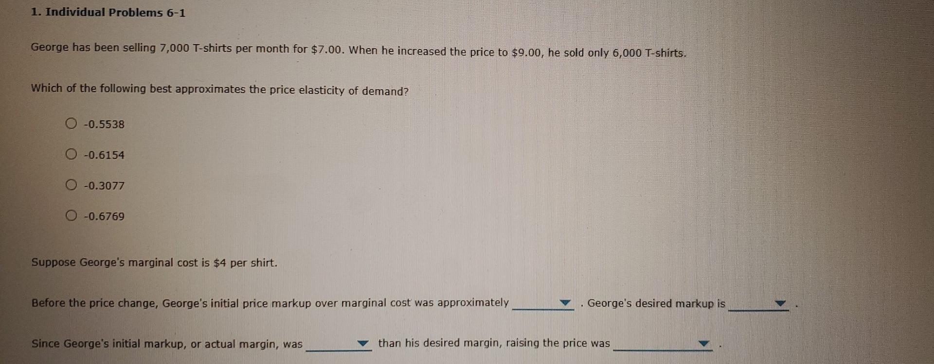 Solved 1. Individual Problems 6-1 George Has Been Selling | Chegg.com