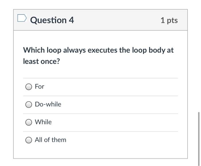 Solved Question 1 1 pts What is the value of x when the loop | Chegg.com