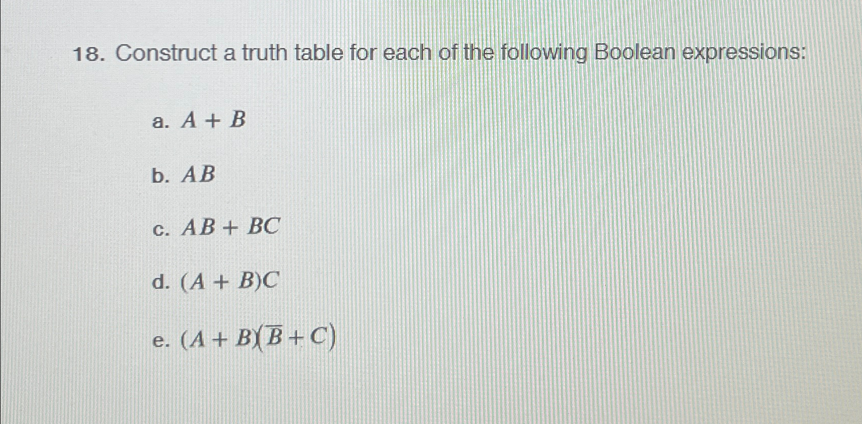Solved Construct a truth table for each of the following | Chegg.com
