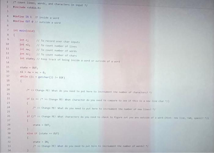Solved count lines, words, and characters in input Winclude | Chegg.com