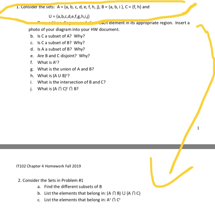 Solved 1 Consider The Sets A A B C D E F H J Chegg Com