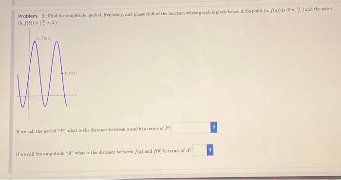 Solved \r\nProblem. 2: Find The Amplitude, Period, | Chegg.com