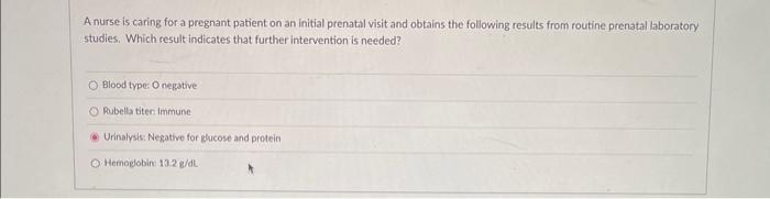 Solved A nurse is caring for a pregnant patient on an | Chegg.com