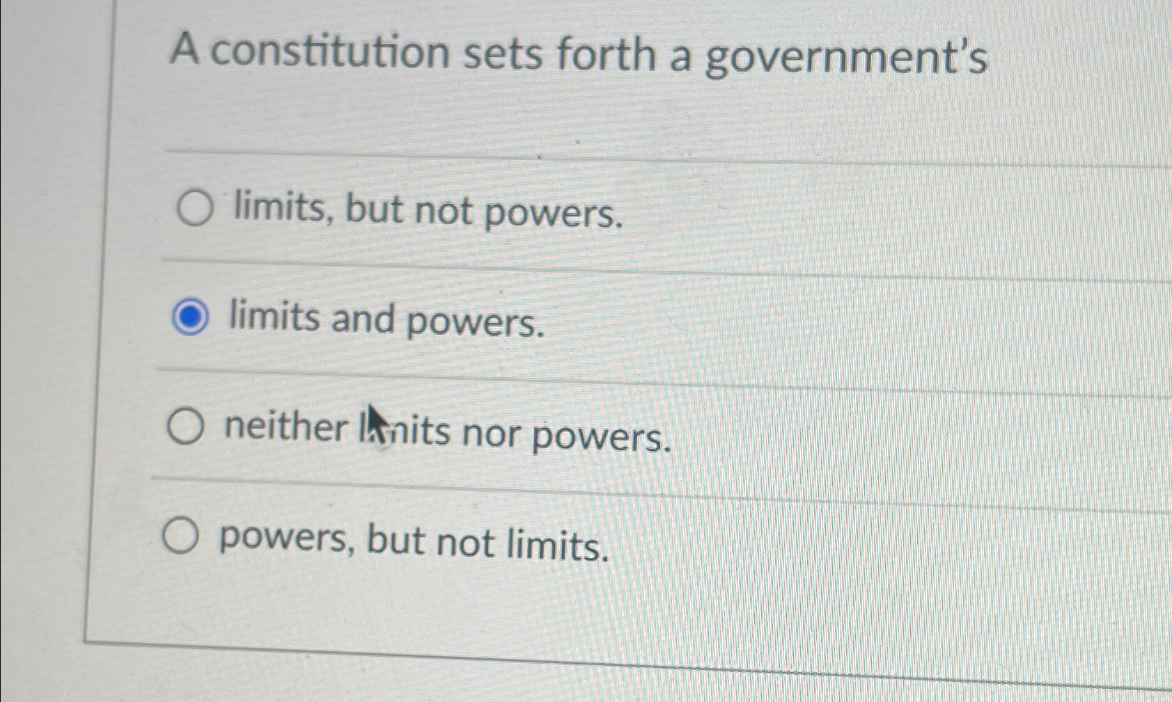 Solved A Constitution Sets Forth A Government'slimits, ﻿but | Chegg.com