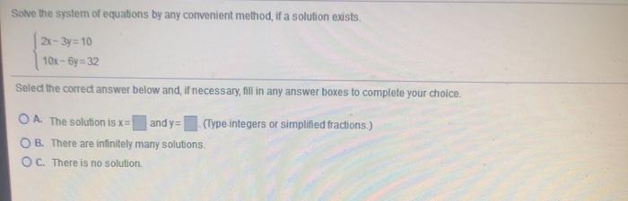 Solved Solve the system of equations by any convenient | Chegg.com