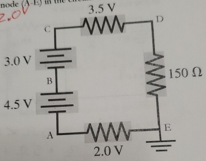 Solved determine the electric potential at each node (A-E) | Chegg.com