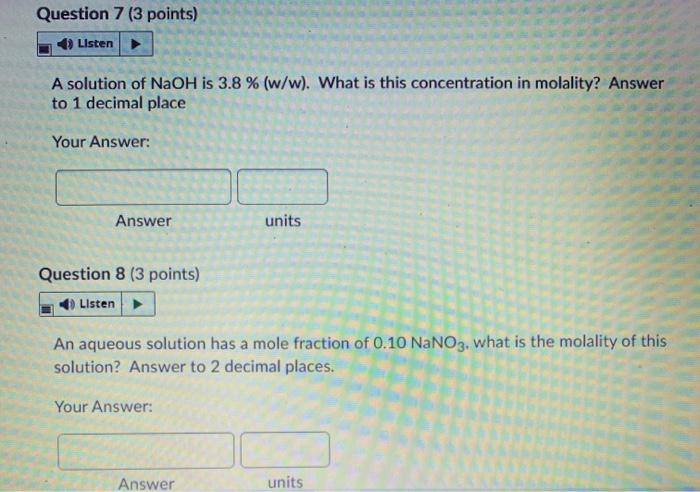 Solved Question 5 3 Points Listen If You Have A 1 88 M