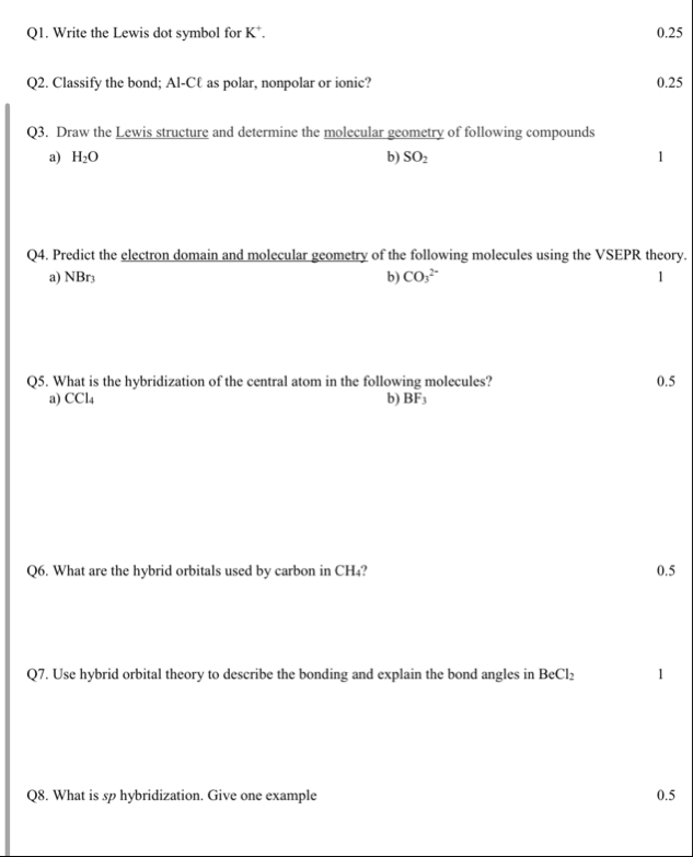 Solved Q1. ﻿Write the Lewis dot symbol for K+.0.25Q2. | Chegg.com