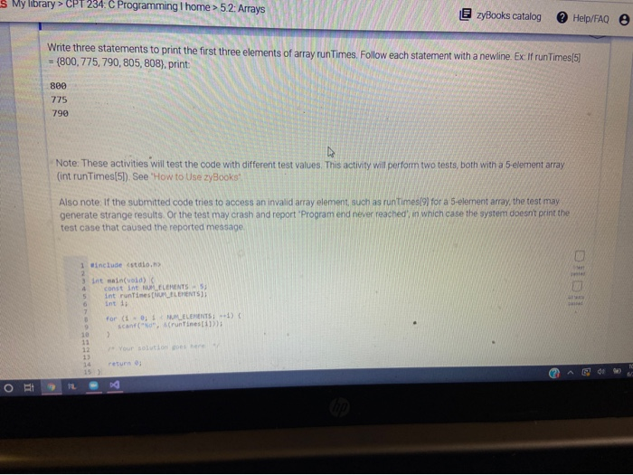 Solved My library > CPT 234.C Programming I home > 5.2: | Chegg.com