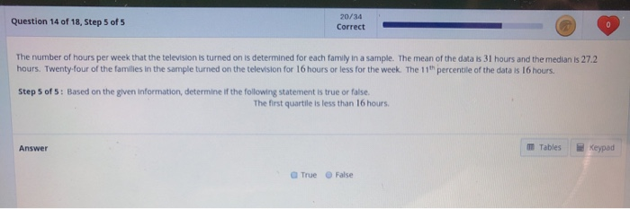 Solved Question 14 of 18, Step 5 of 5 20/34 Correct The | Chegg.com