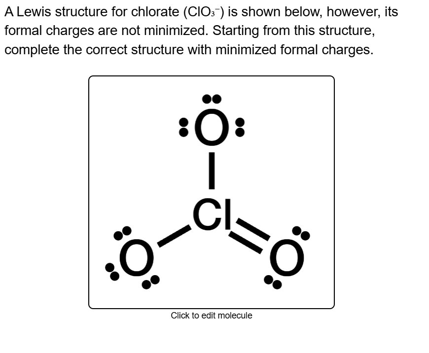 A Lewis Structure For Chlorate Clo3 Is Shown Below 