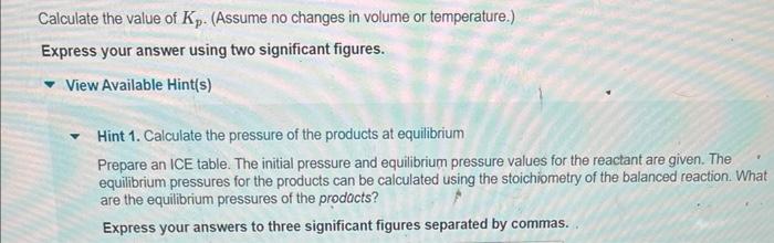 Solved For the reaction 2 A( g)⇌B(g)+2C(g), a reaction | Chegg.com