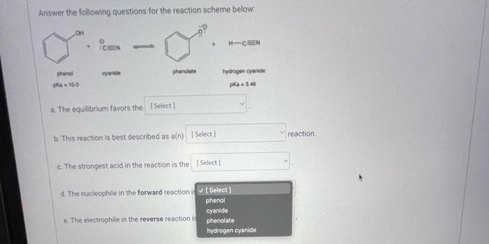 Solved Answer the following questions for the reaction | Chegg.com