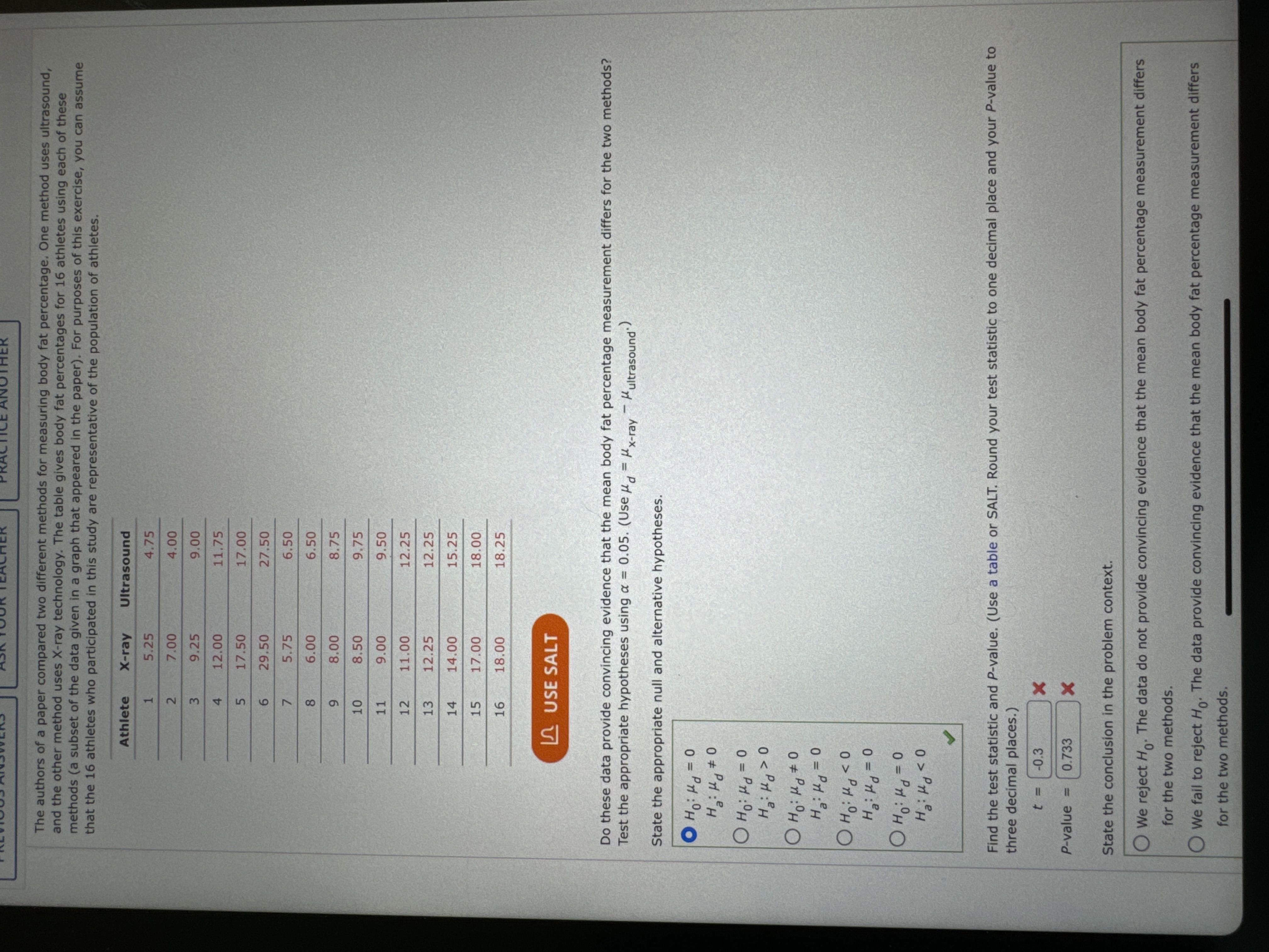 Solved The authors of a paper compared two different methods | Chegg.com