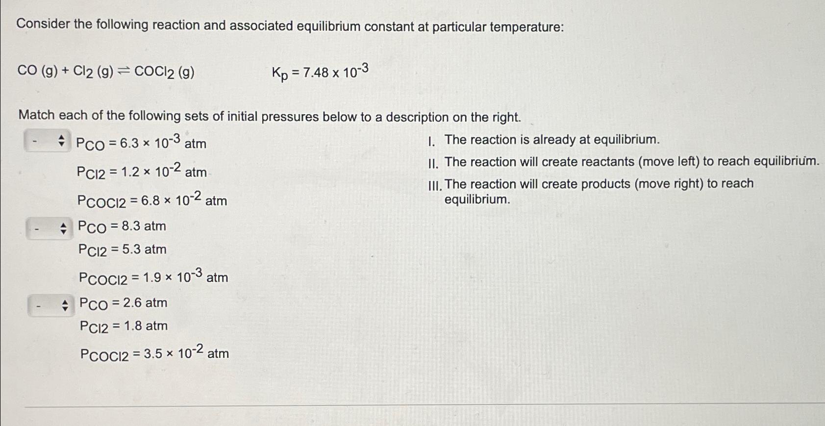 Solved Consider the following reaction and associated | Chegg.com