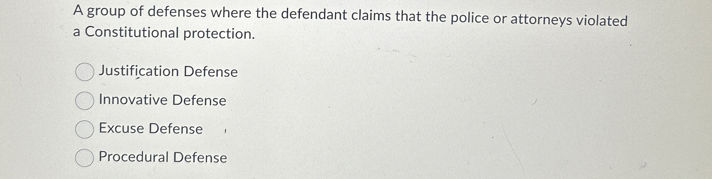 Solved A group of defenses where the defendant claims that | Chegg.com