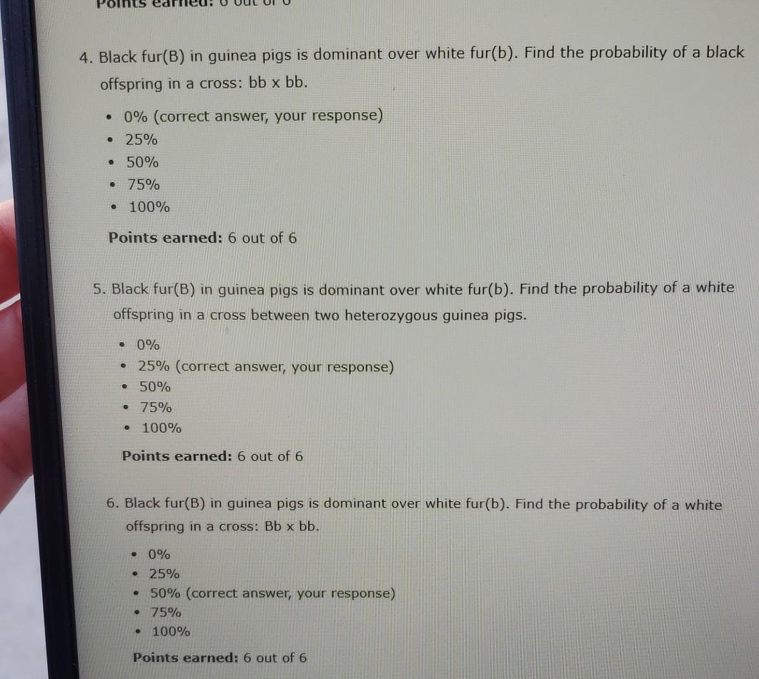 1. Black Fur(B) In Guinea Pigs Is Dominant Over White | Chegg.com