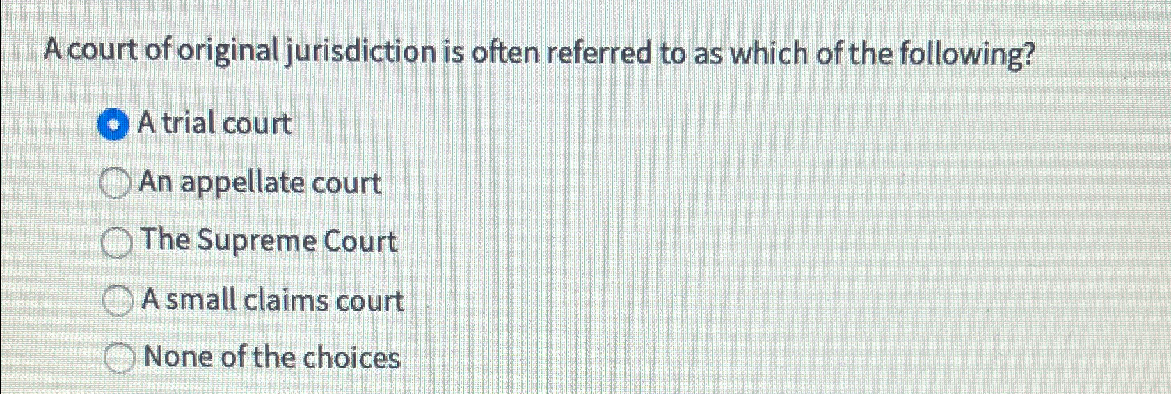 Court of outlet original jurisdiction