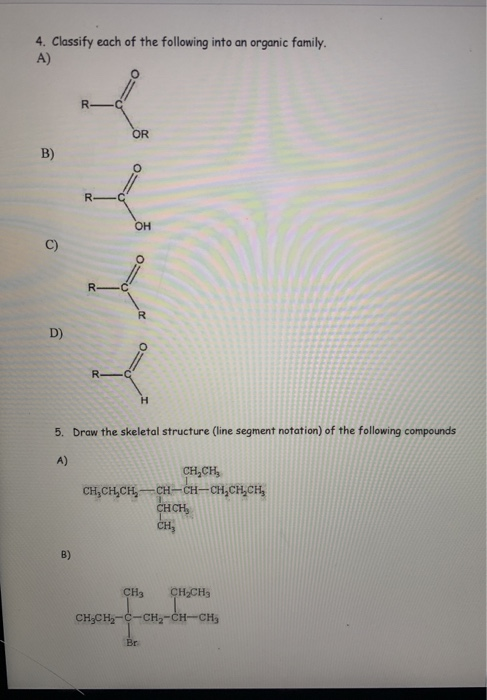 Solved 4. Classify each of the following into an organic | Chegg.com