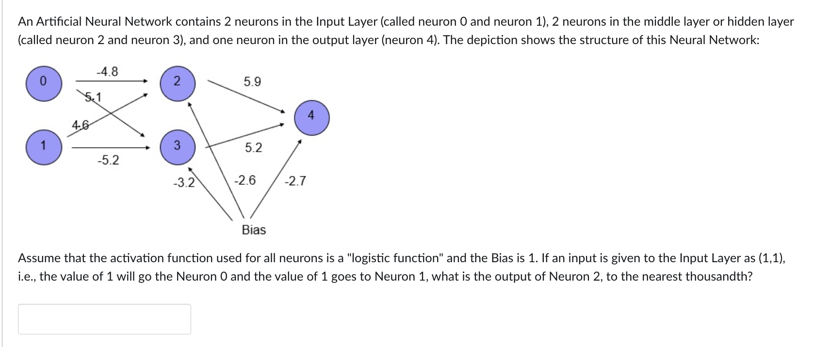 Solved An Artificial Neural Network contains 2 ﻿neurons in | Chegg.com