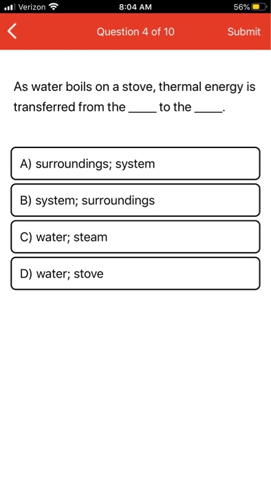 Verizon 8 04 Am 56 Question 4 Of 10 Submit As Chegg Com