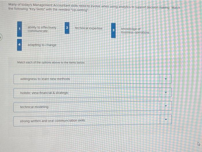 Solved Many Of Today S Management Accountant Skills Need To Chegg Com   Image