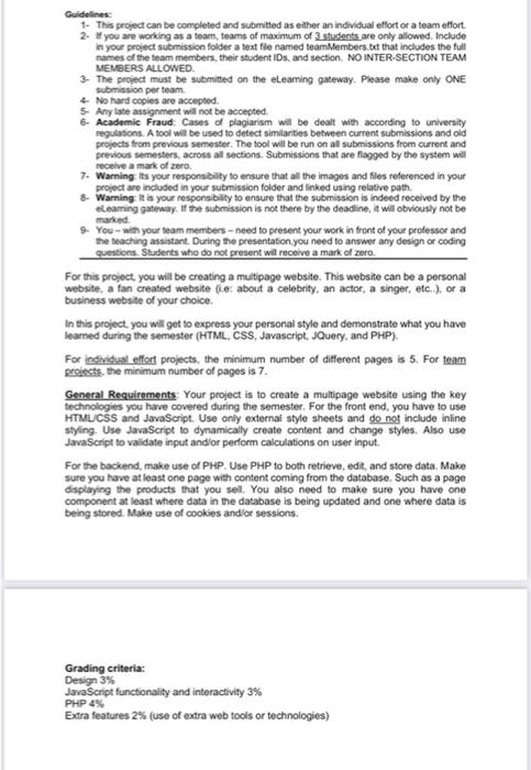 Solved Guidelines 1- This project can be completed and | Chegg.com