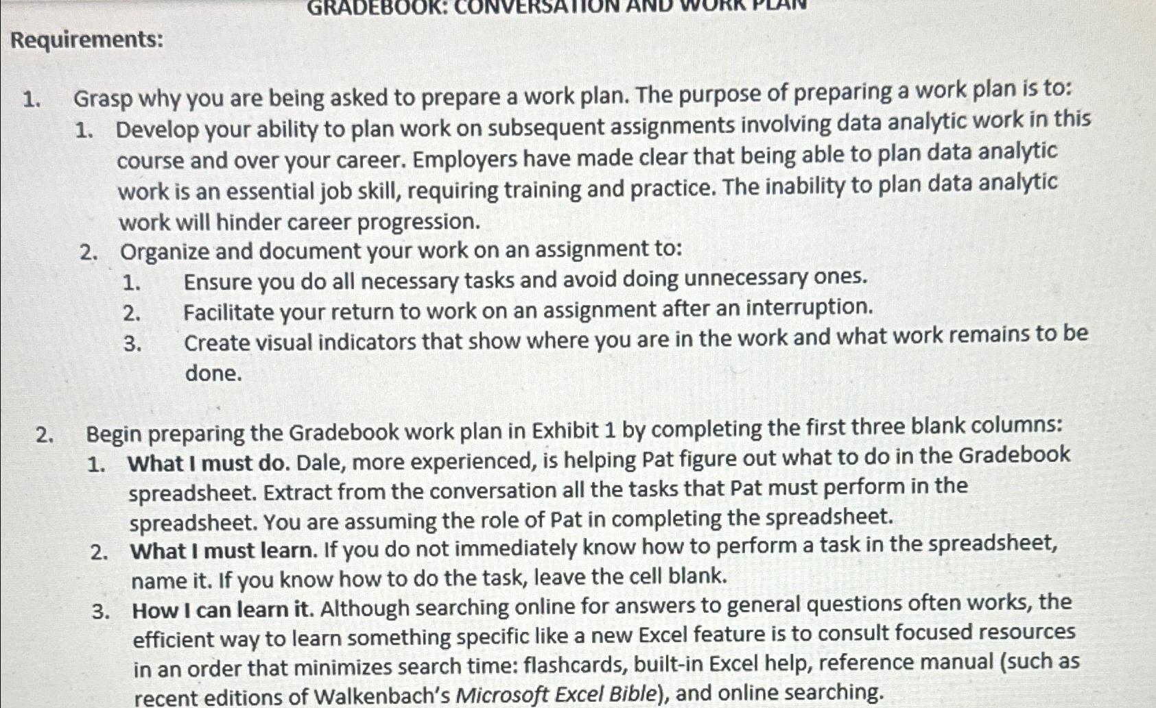 Solved Requirements:Grasp why you are being asked to prepare | Chegg.com