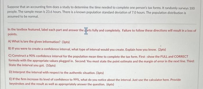 Solved Suppose that an accounting firm does a study to | Chegg.com