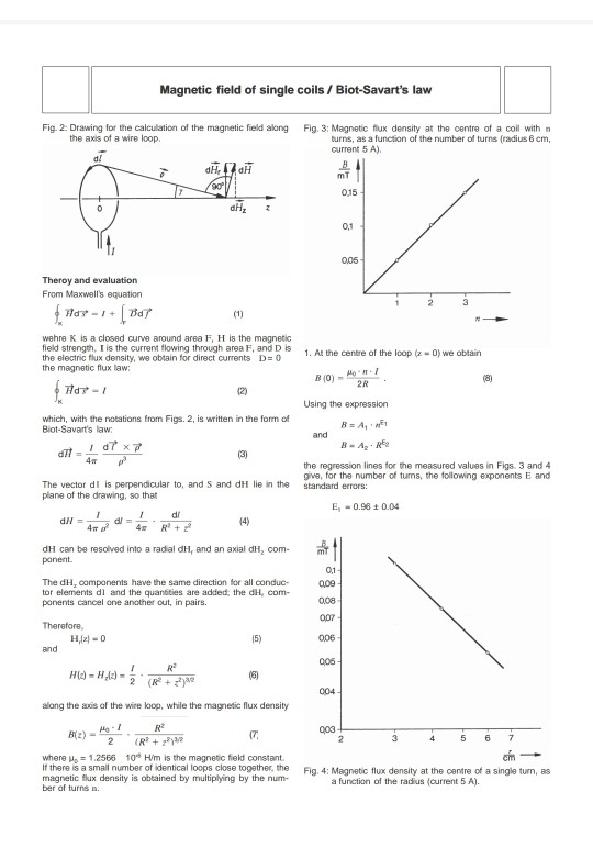 Solved Experiment 5 field of single coils /