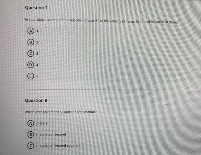 Solved Question 4 2 Points Shown is a graph of velocity vs. | Chegg.com