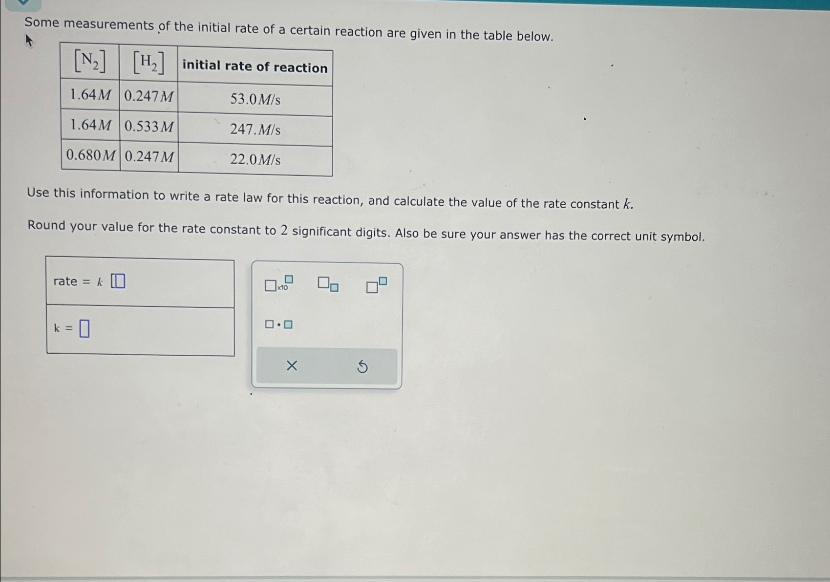 Solved Some measurements of the initial rate of a certain | Chegg.com