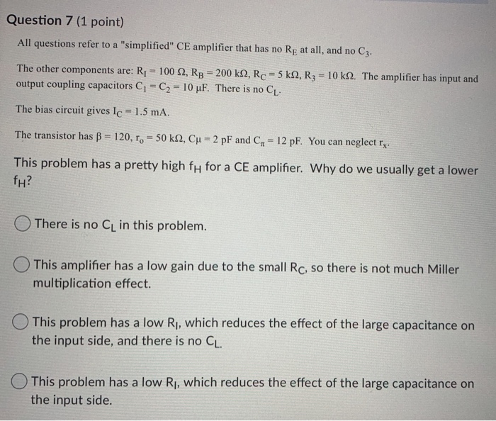 Solved Question 7 (1 point) All questions refer to a | Chegg.com