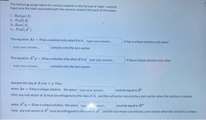 Solved The Following Assign Labels For Certain Contents In | Chegg.com