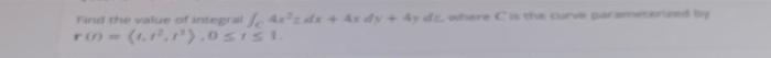 Find the value of integral / 4x de (..).0 SISL