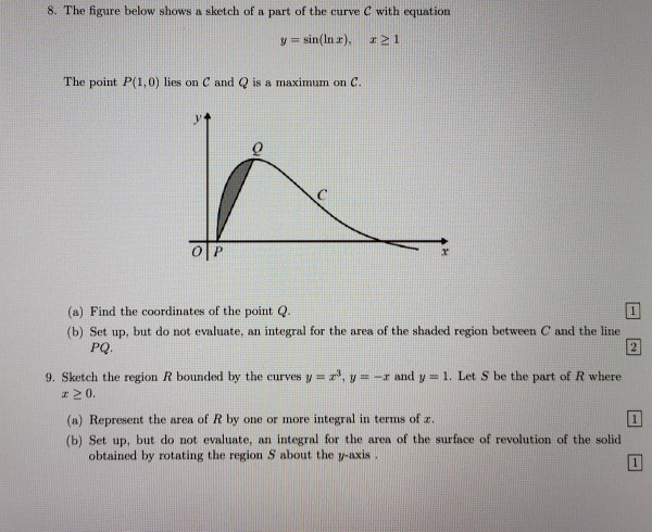 Solved 8. The figure below shows a sketch of a part of the | Chegg.com