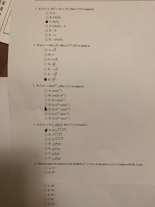 Solved 29 30 1 If F X 2x 5x 3 Then F O Is Equal Chegg Com