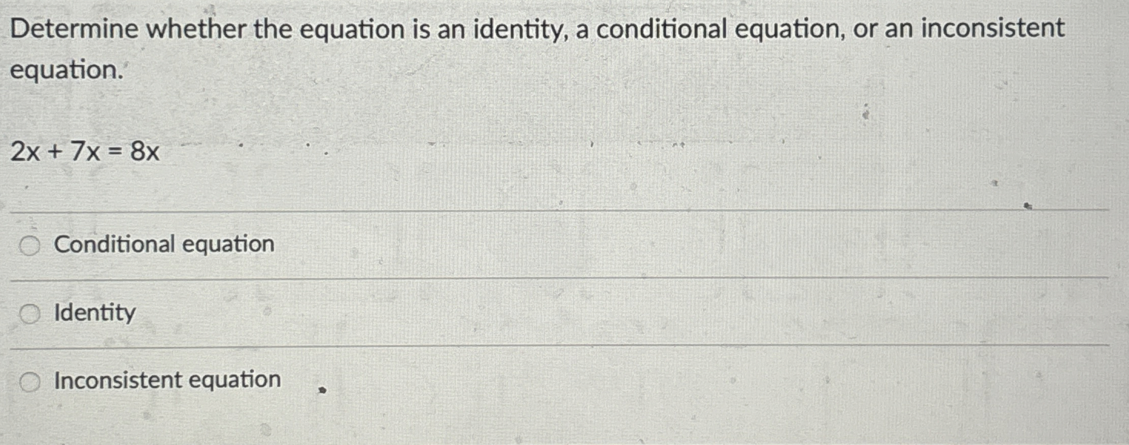 Solved Steps for Determine whether the equation is an | Chegg.com