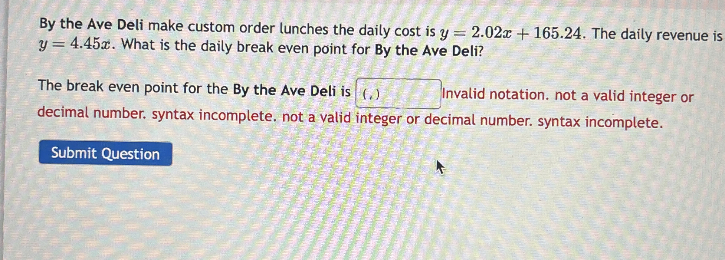 Solved By the Ave Deli make custom order lunches the daily | Chegg.com