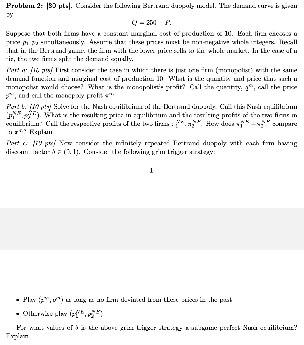 Solved Problem 2: [30 ﻿pts]. ﻿Consider The Following | Chegg.com