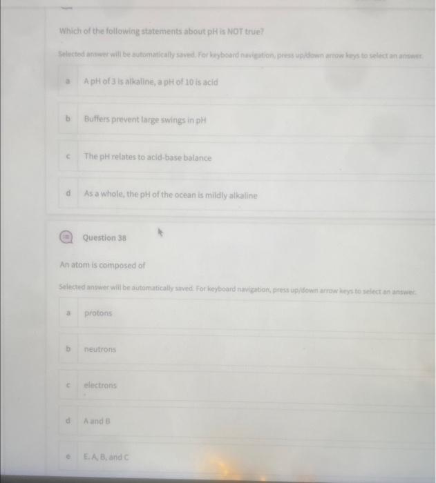Solved Which of the following statements about pH is NOT | Chegg.com