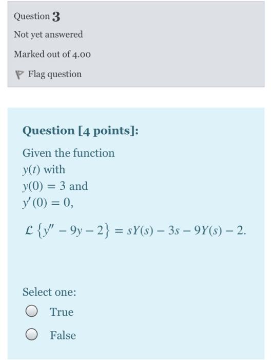 Solved Question 1 Not yet answered Marked out of 4.00 P Flag | Chegg.com