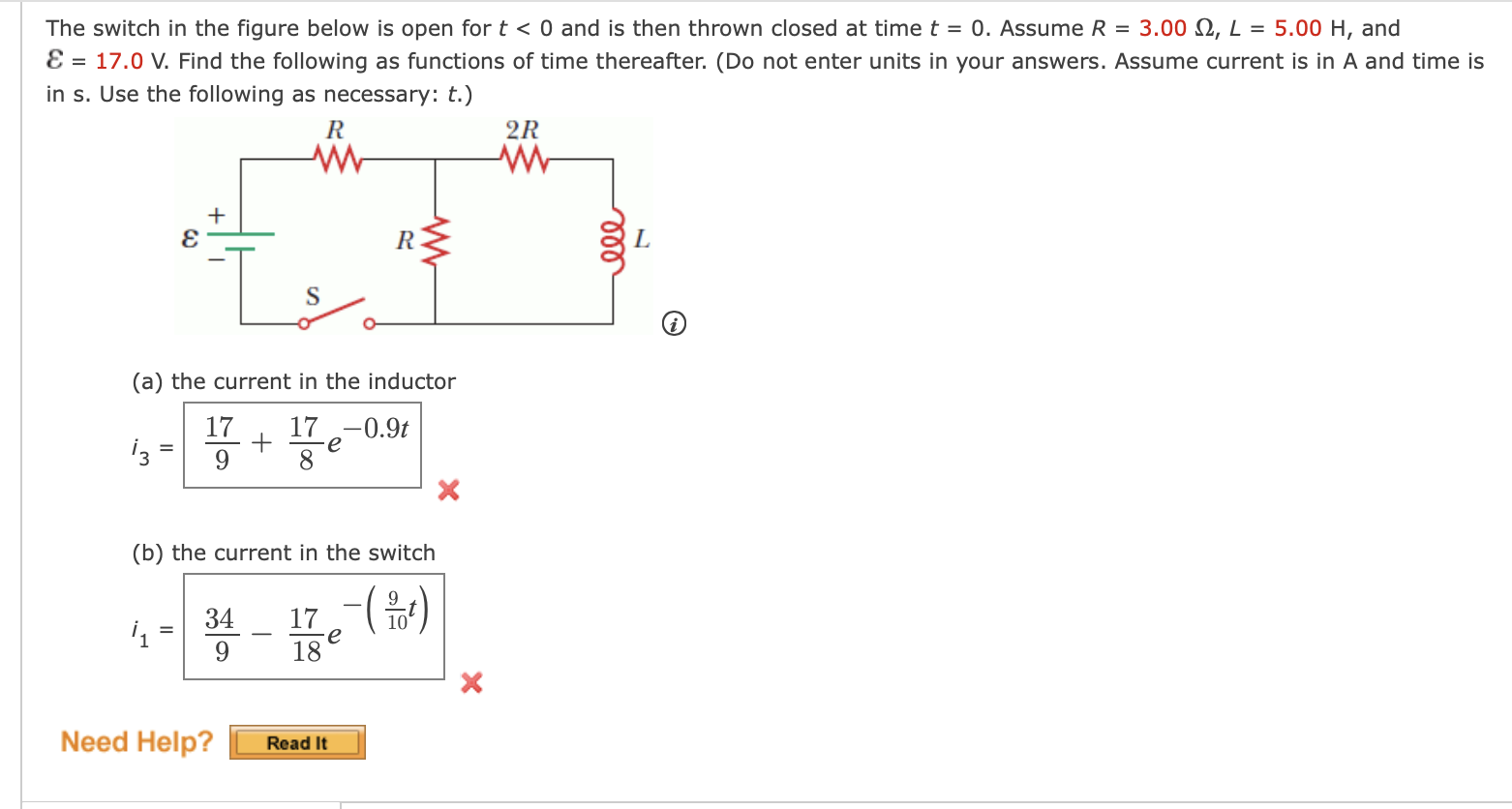 Solved The switch in ﻿the figure below is ﻿open for t