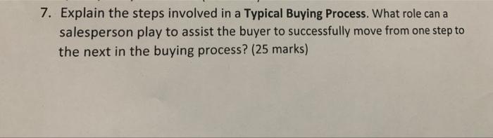 Solved Explain the steps involved in a Typical Buying | Chegg.com