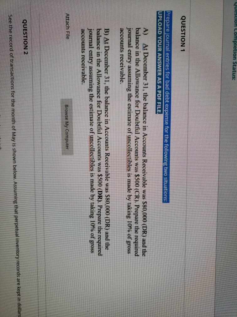 Solved Question completion Status: QUESTION 1 Prepare | Chegg.com