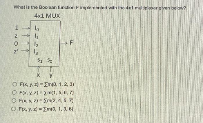 Solved What Is The Boolean Function F Implemented With The | Chegg.com