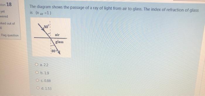 Solved The diagram shows the passage of a ray of light from | Chegg.com