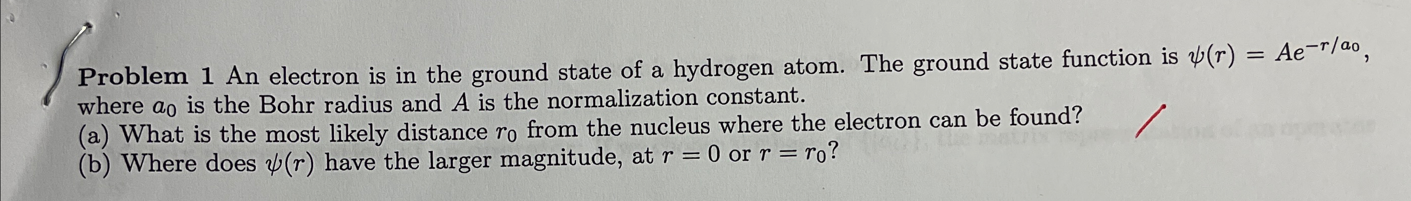 Solved Problem 1 ﻿An electron is in the ground state of a | Chegg.com